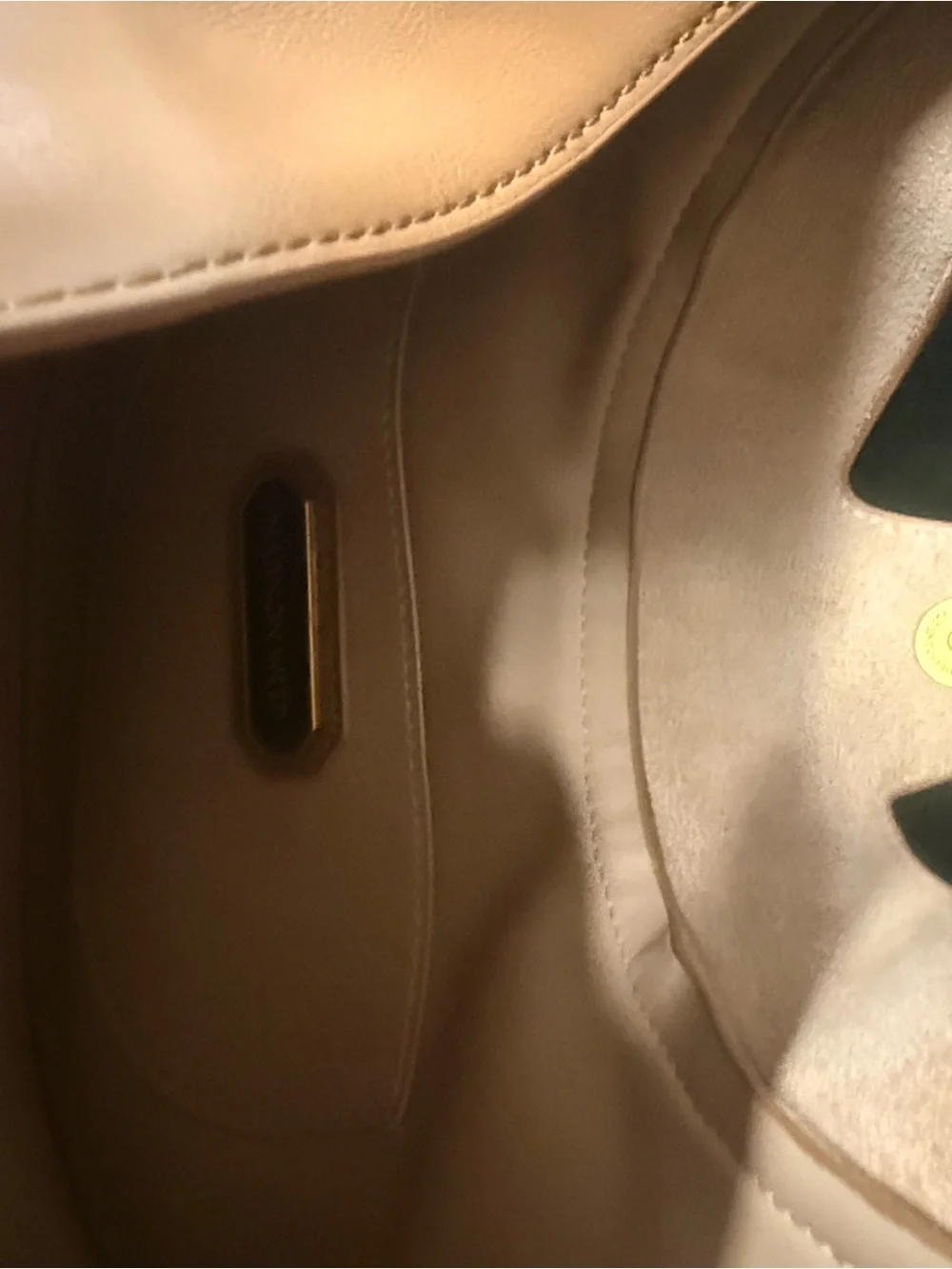 Vintage Madison West Caramel Brown Crescent Shoulder Bag with Gold Hardware